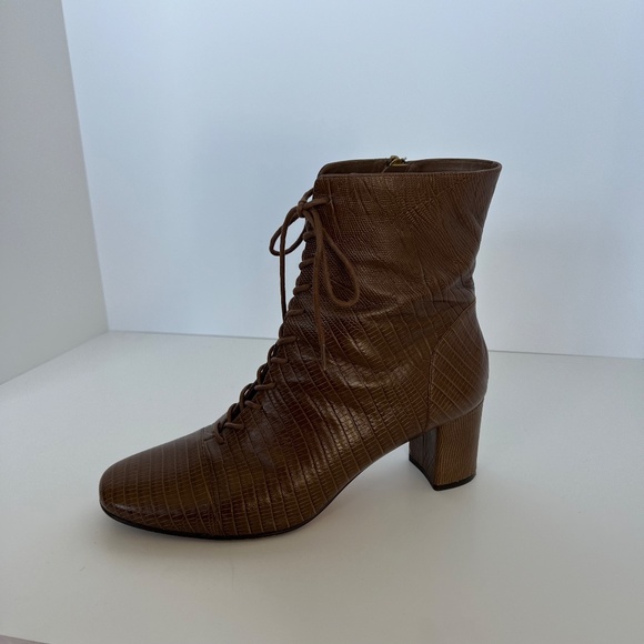 J.Crew Lace-Up Willa Boots in Embossed Lizard size 12 - Picture 12 of 15